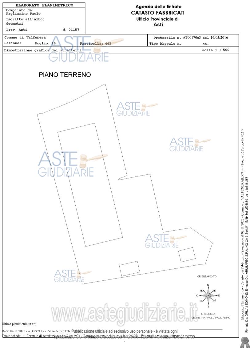 Planimetria del bene