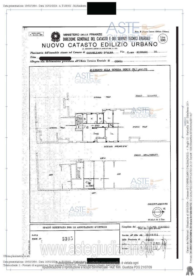 Planimetria del bene