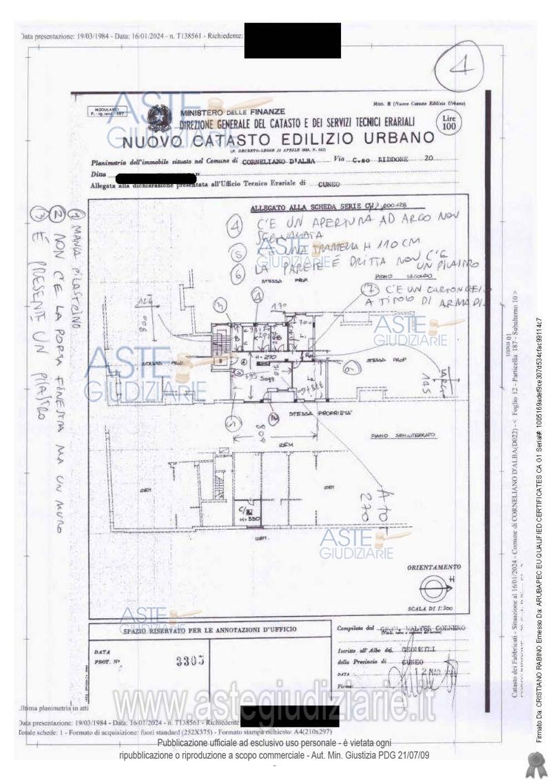 Planimetria del bene