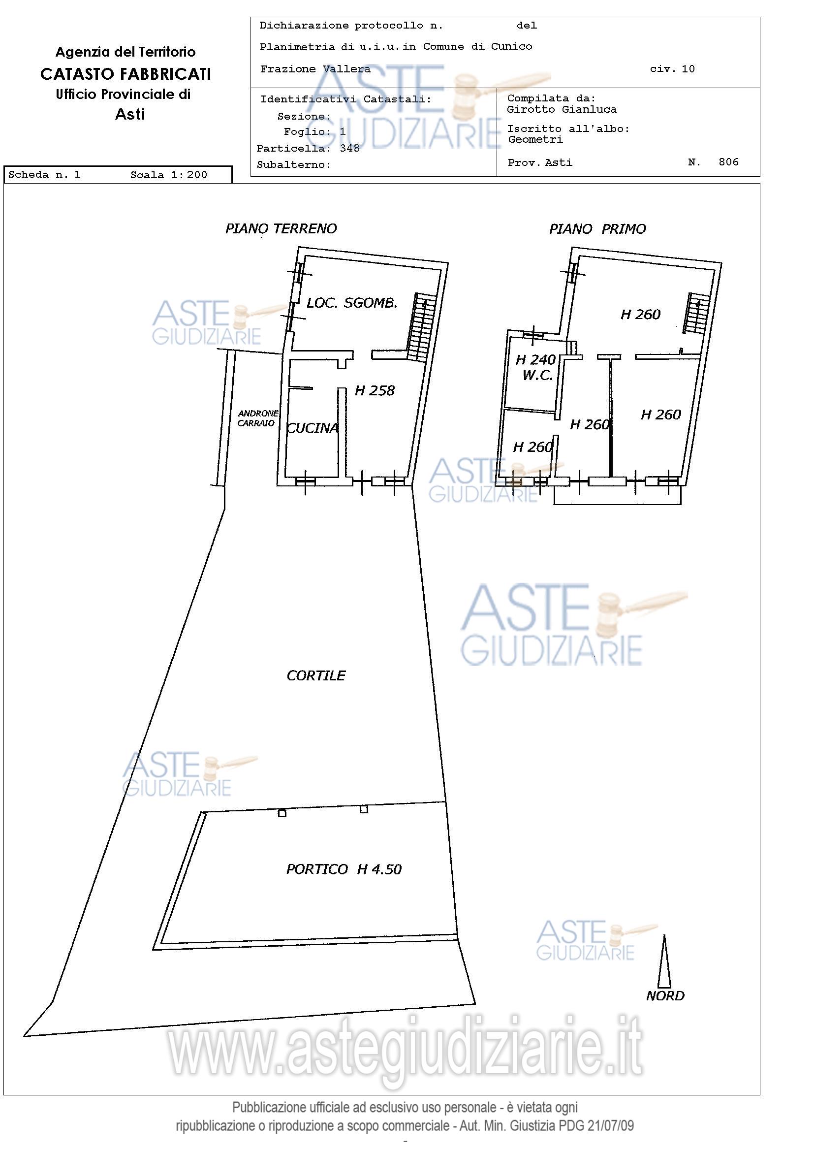 Planimetria del bene