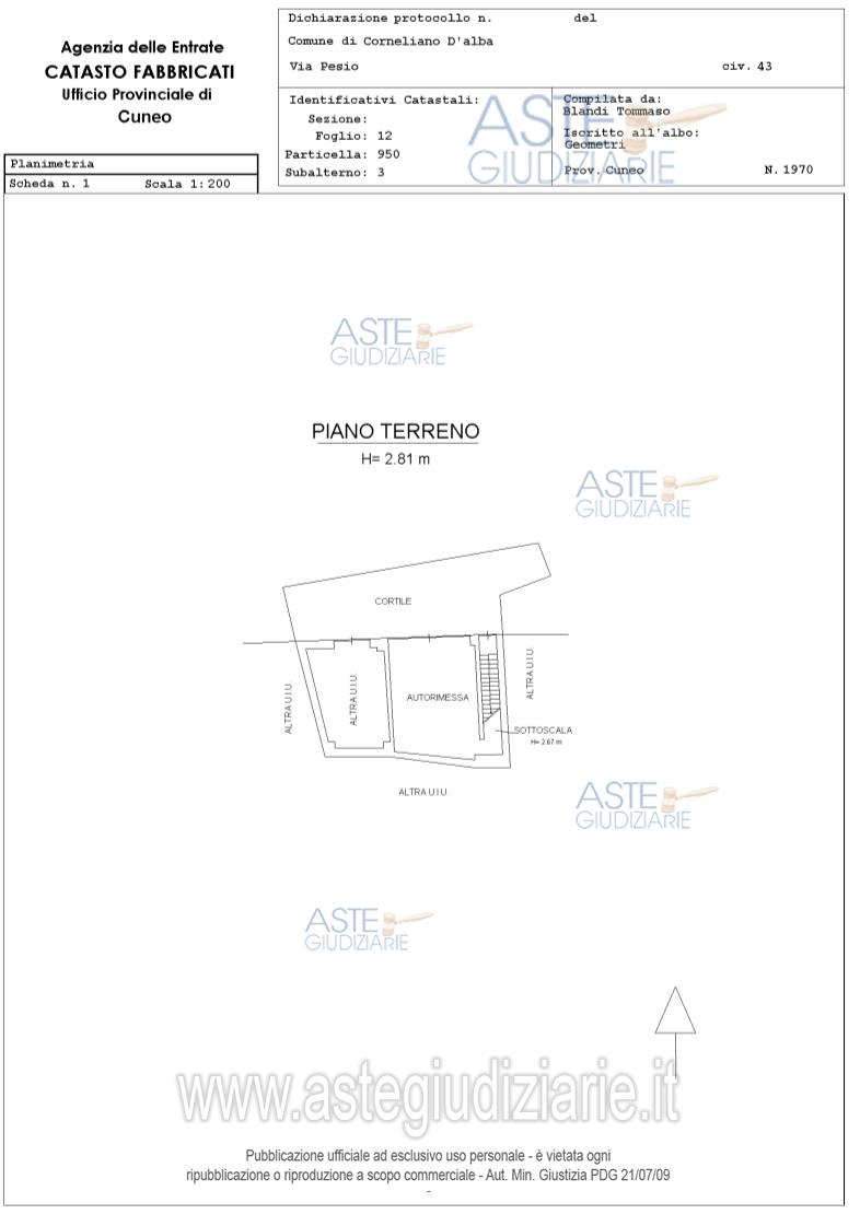 Planimetria del bene