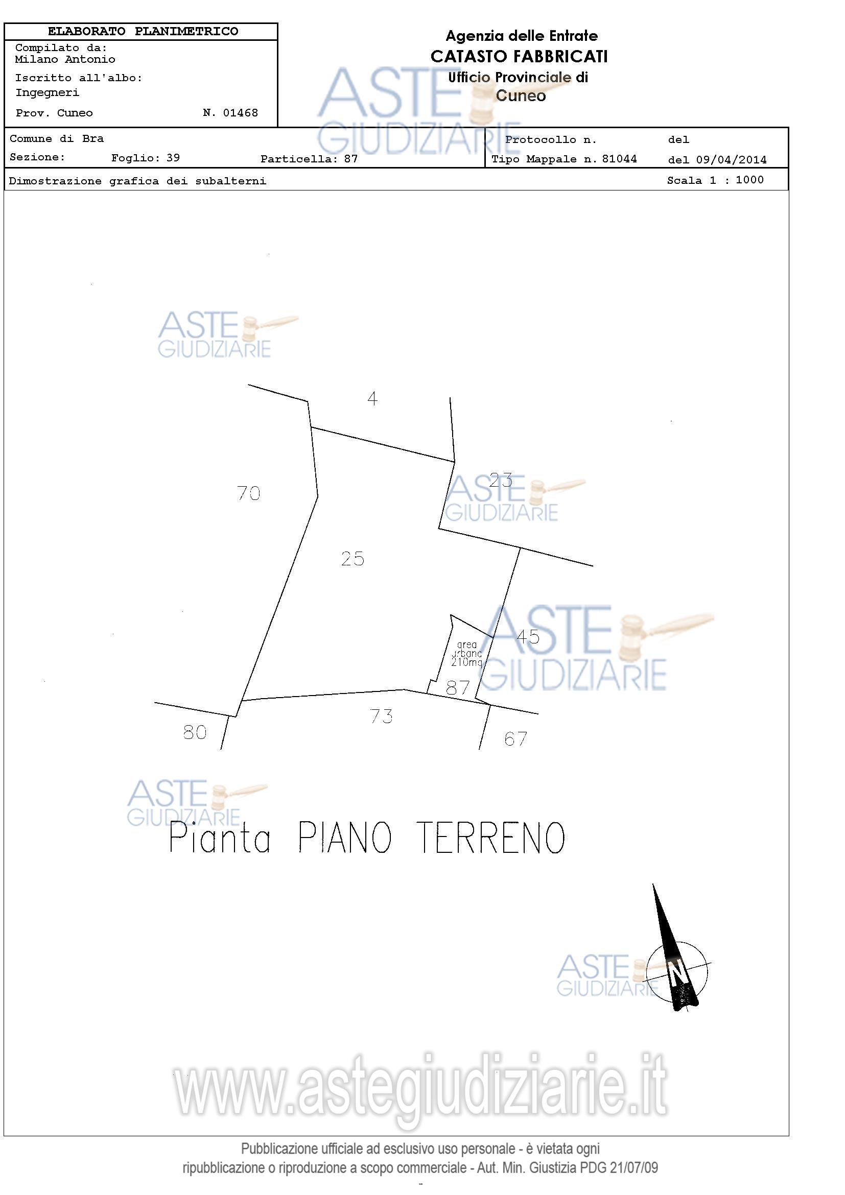Planimetria del bene