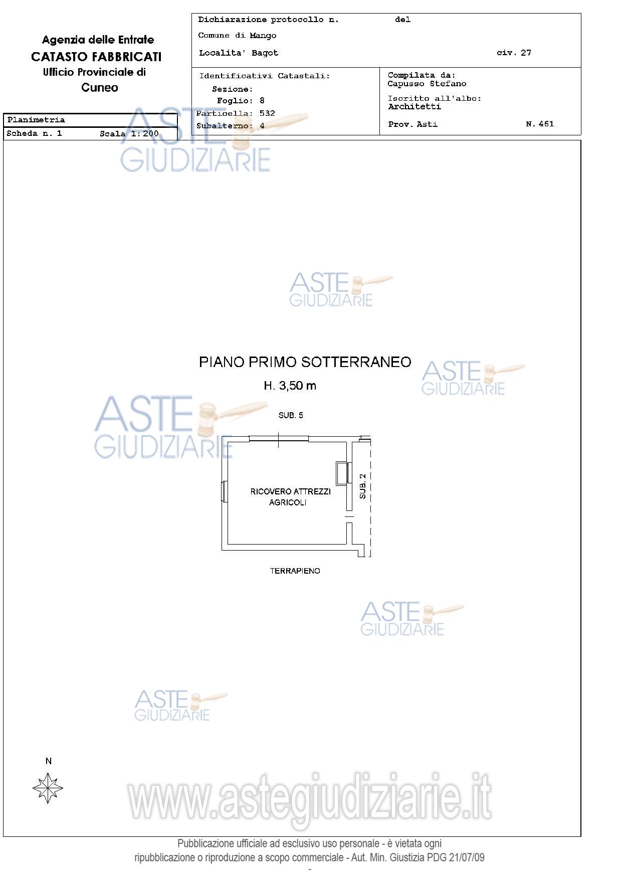 Planimetria del bene
