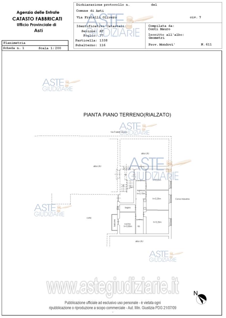 Planimetria del bene