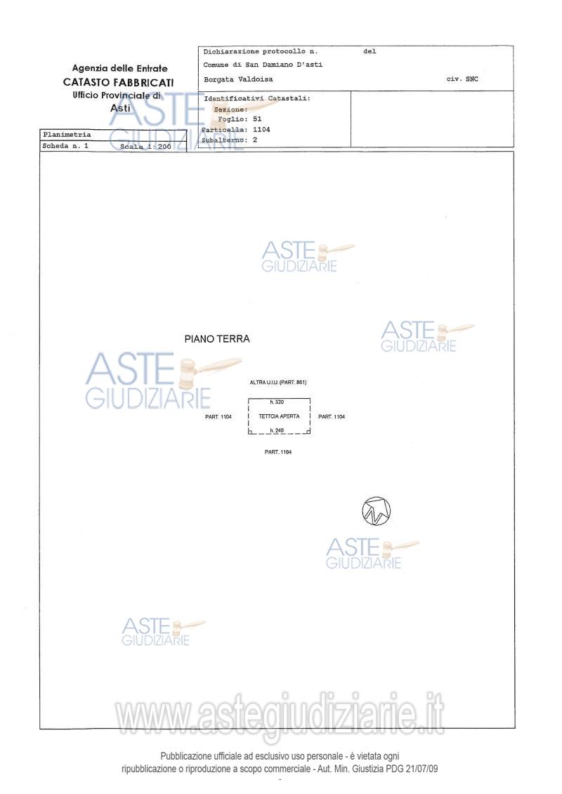 Planimetria del bene
