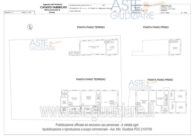 Planimetria del bene
