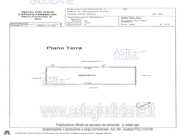 Planimetria del bene