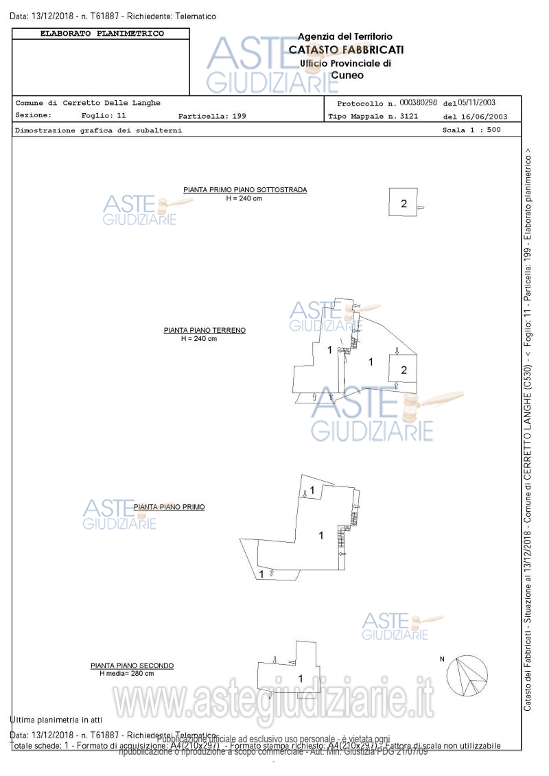 Planimetria del bene