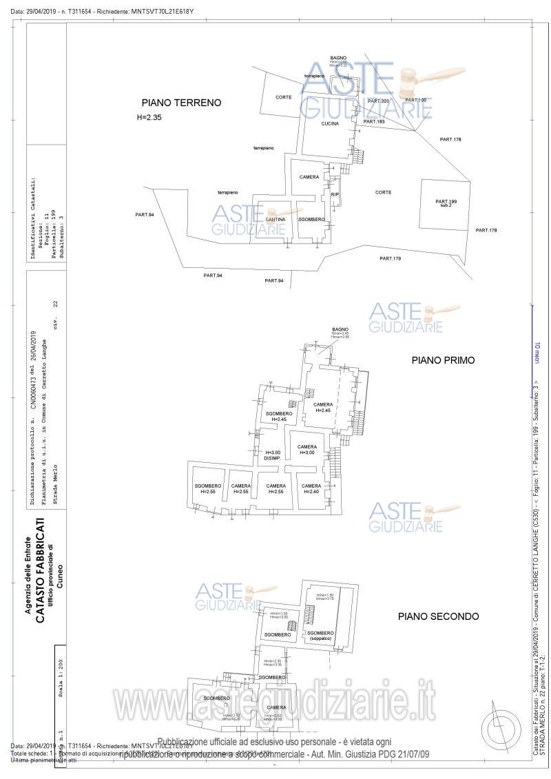 Planimetria del bene