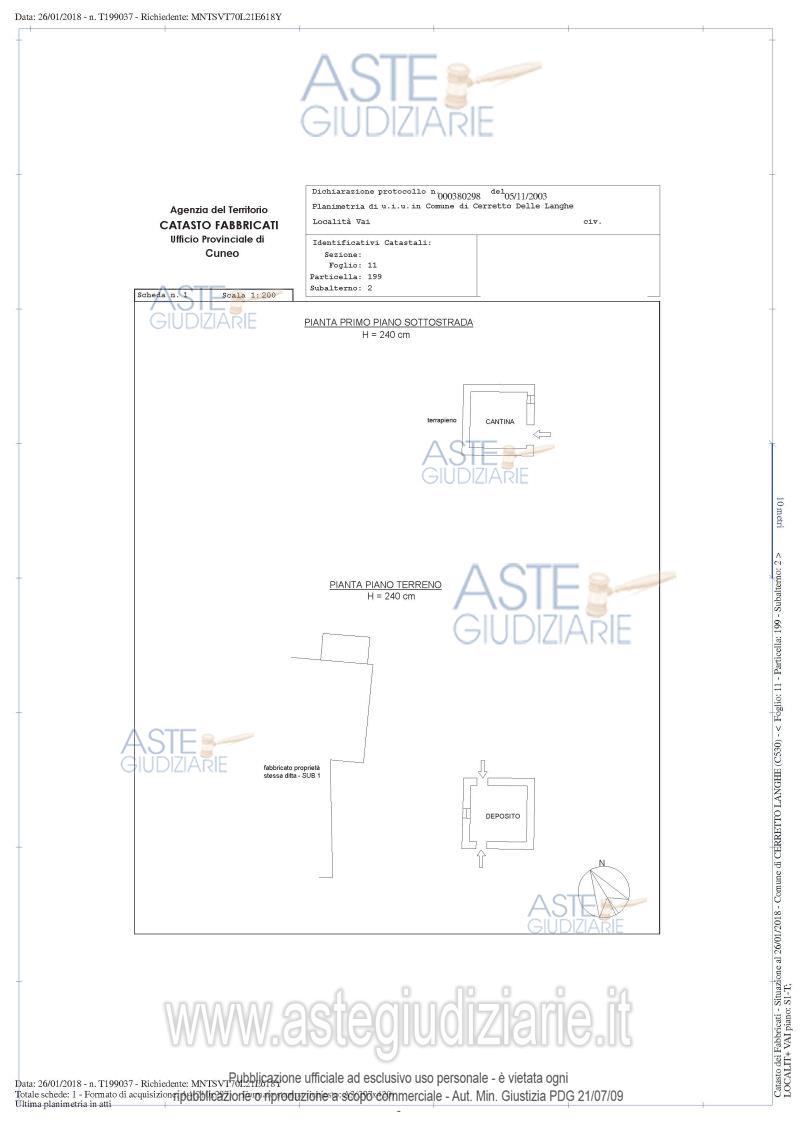 Planimetria del bene