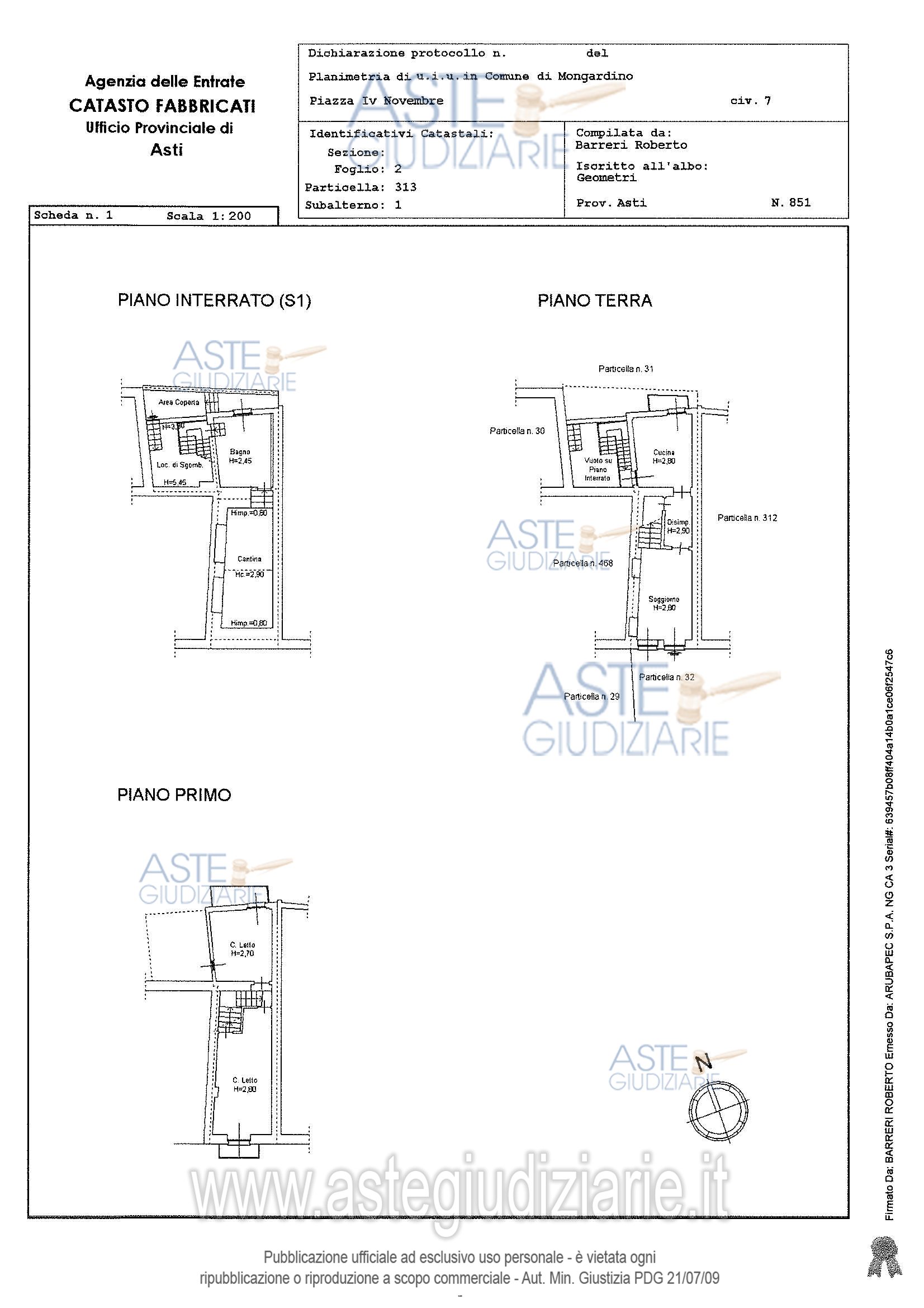 Planimetria del bene