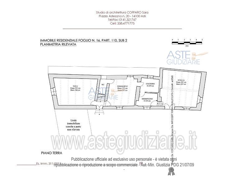 Planimetria del bene