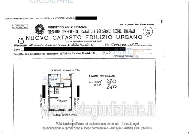 Planimetria del bene