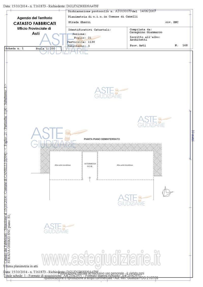 Planimetria del bene