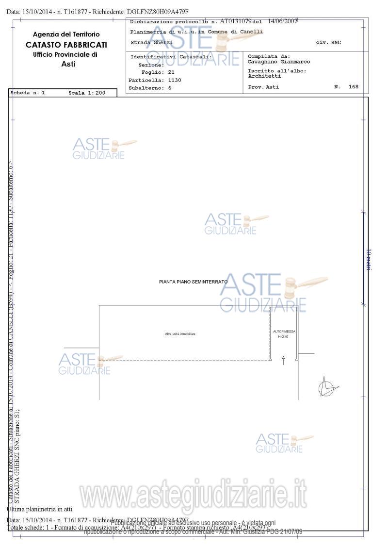 Planimetria del bene