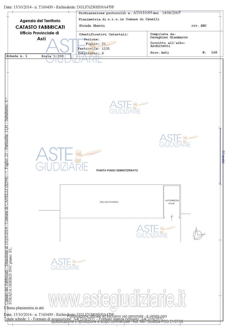 Planimetria del bene