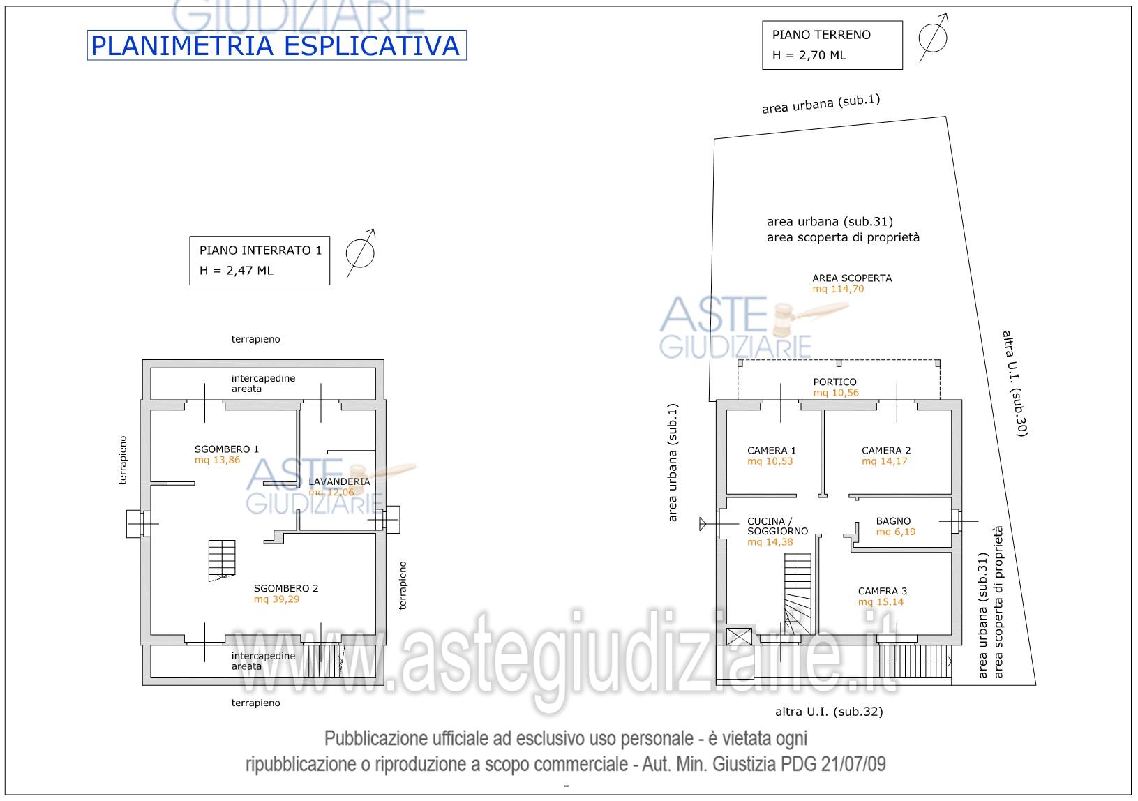 Planimetria del bene