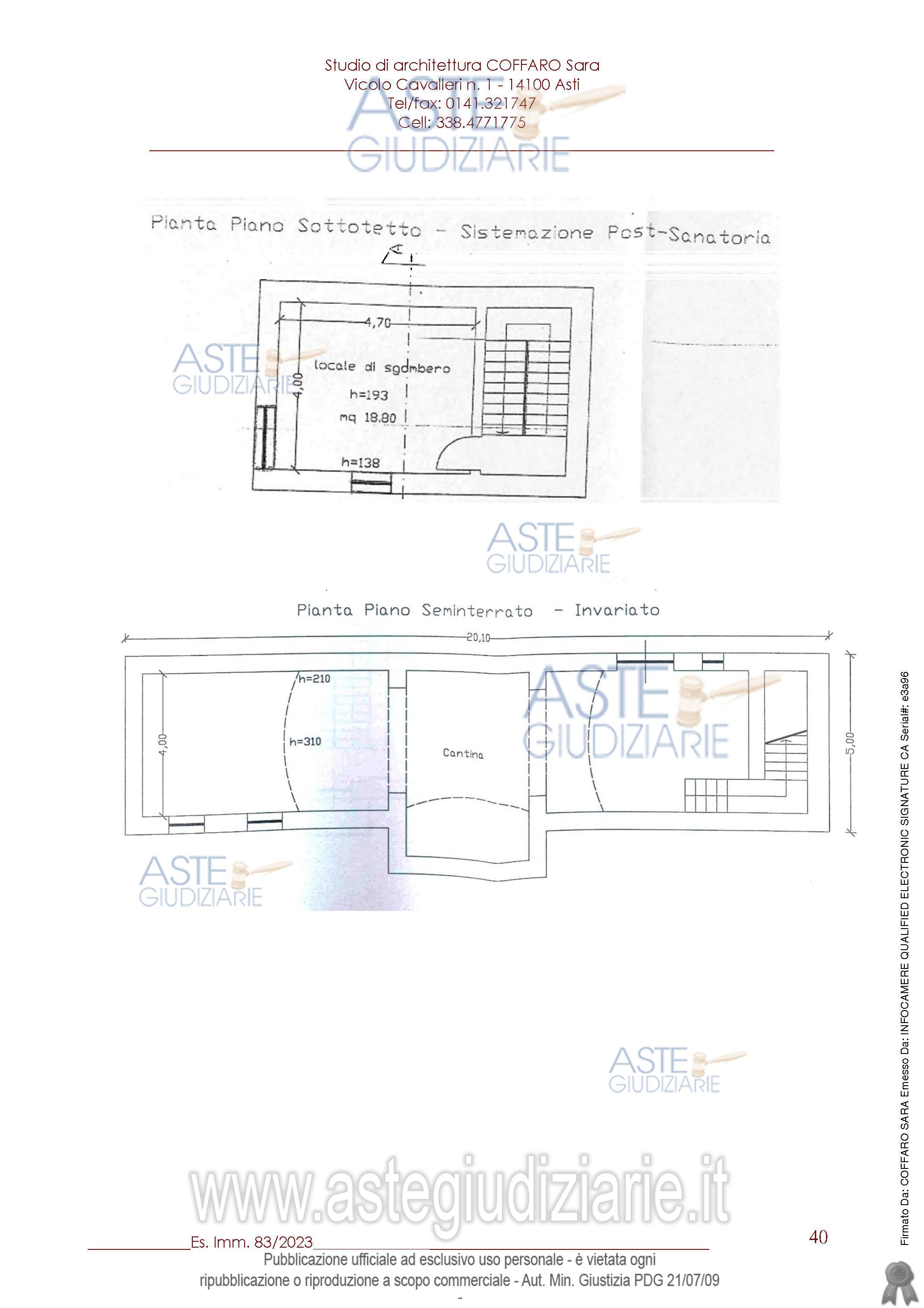 Planimetria del bene