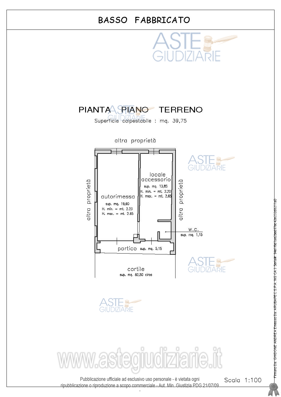 Planimetria del bene