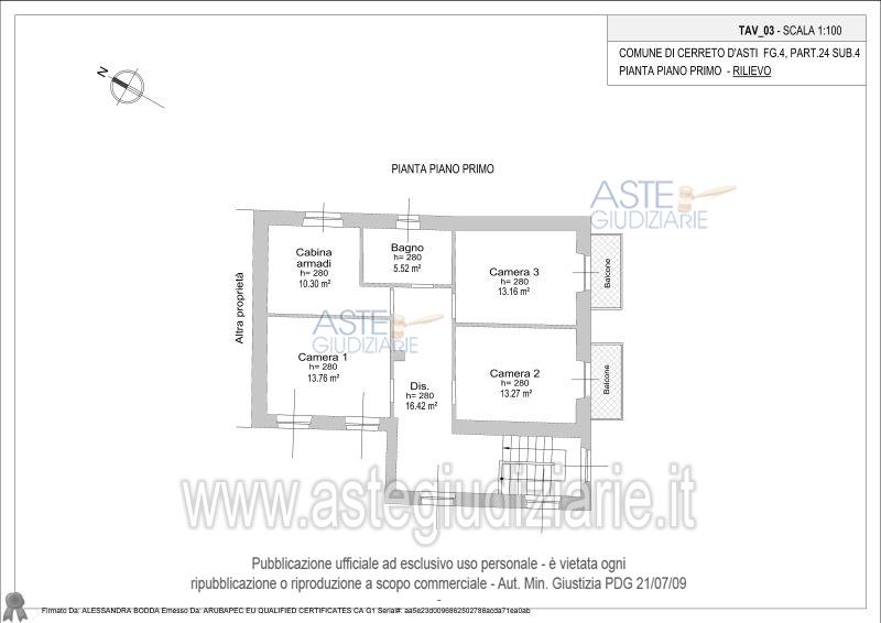 Planimetria del bene