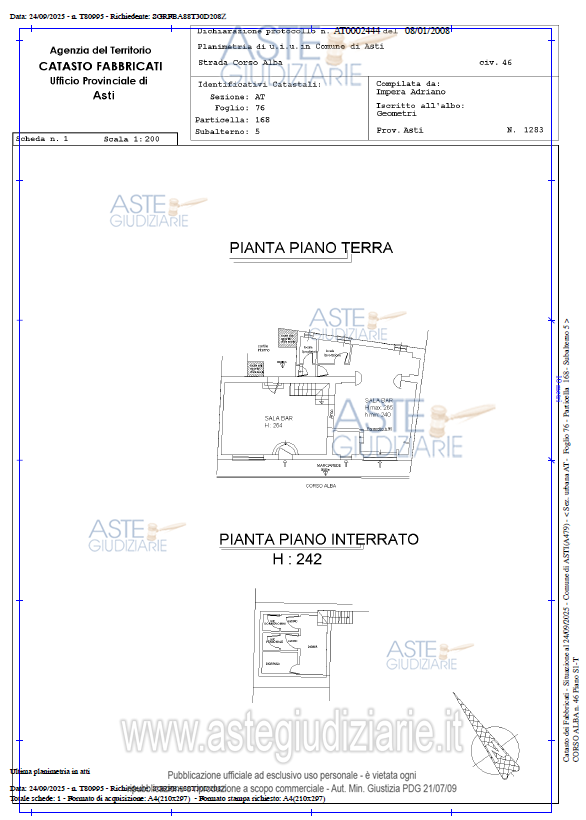 Planimetria del bene