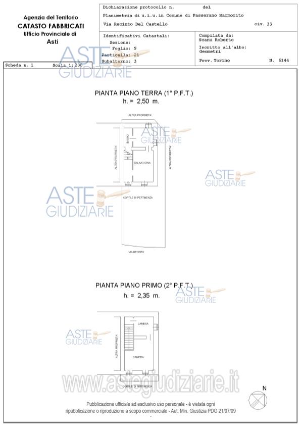 Planimetria del bene