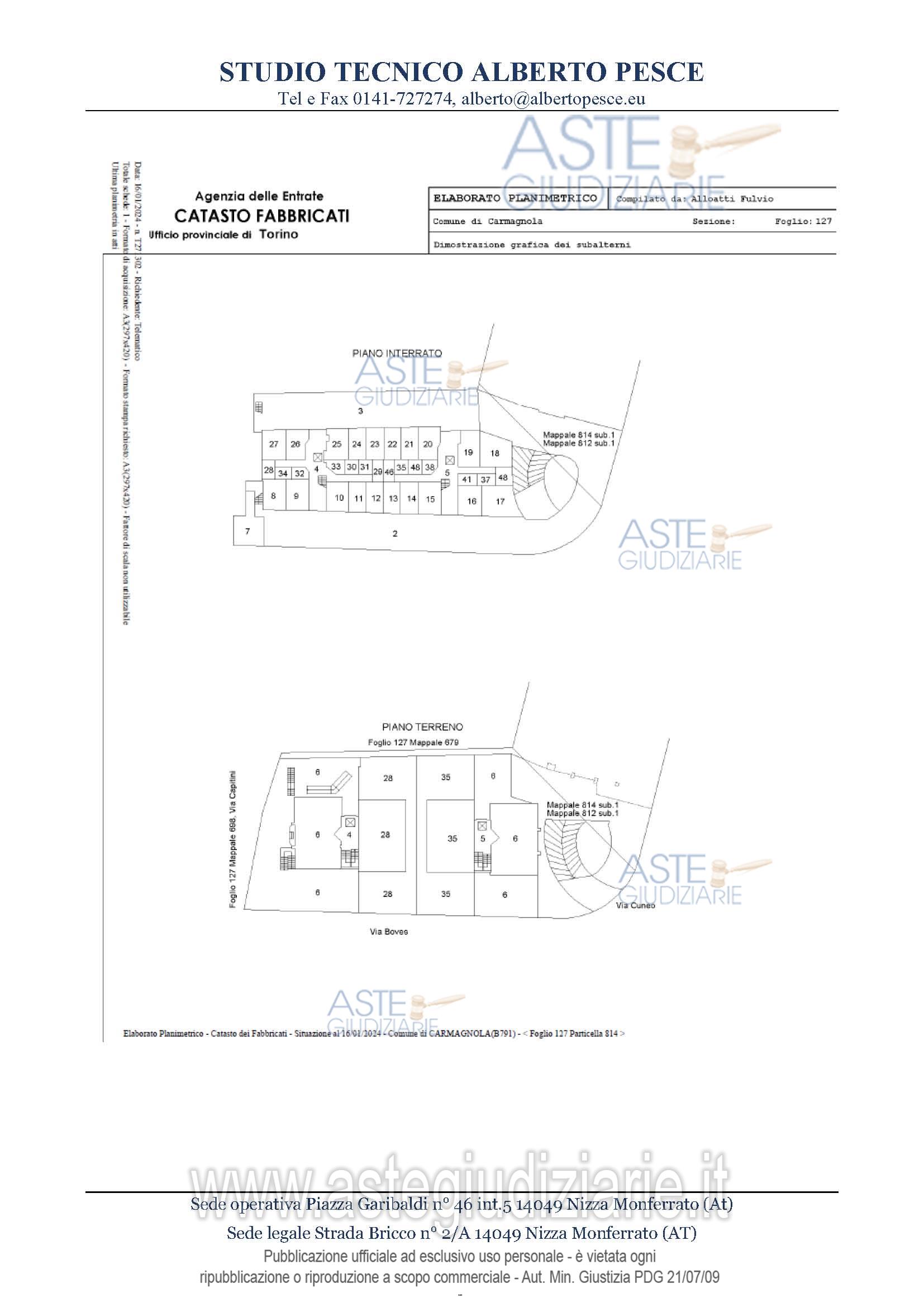 Planimetria del bene