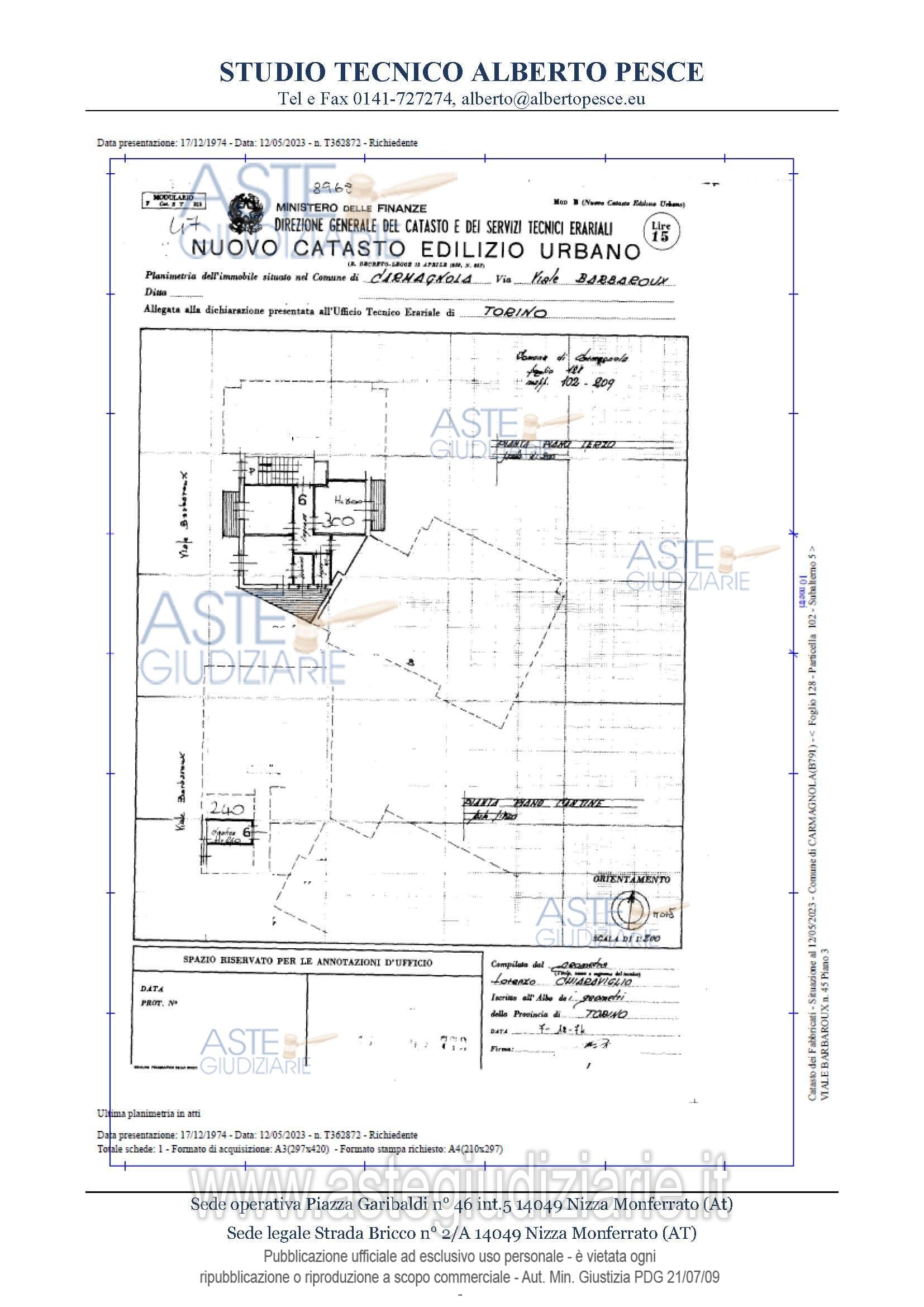 Planimetria del bene