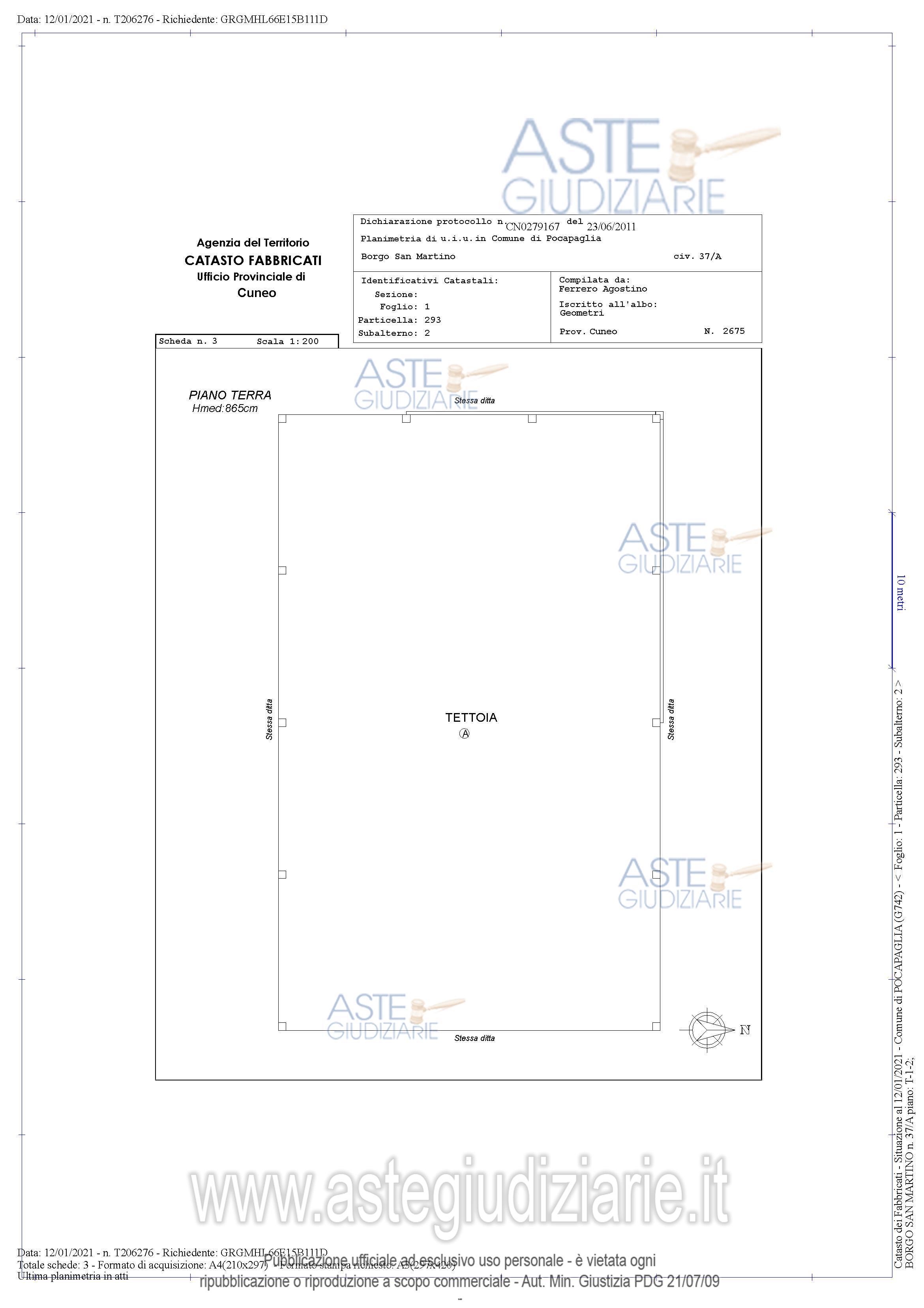 Planimetria del bene