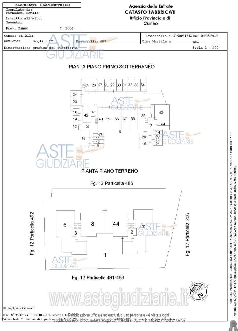 Planimetria del bene
