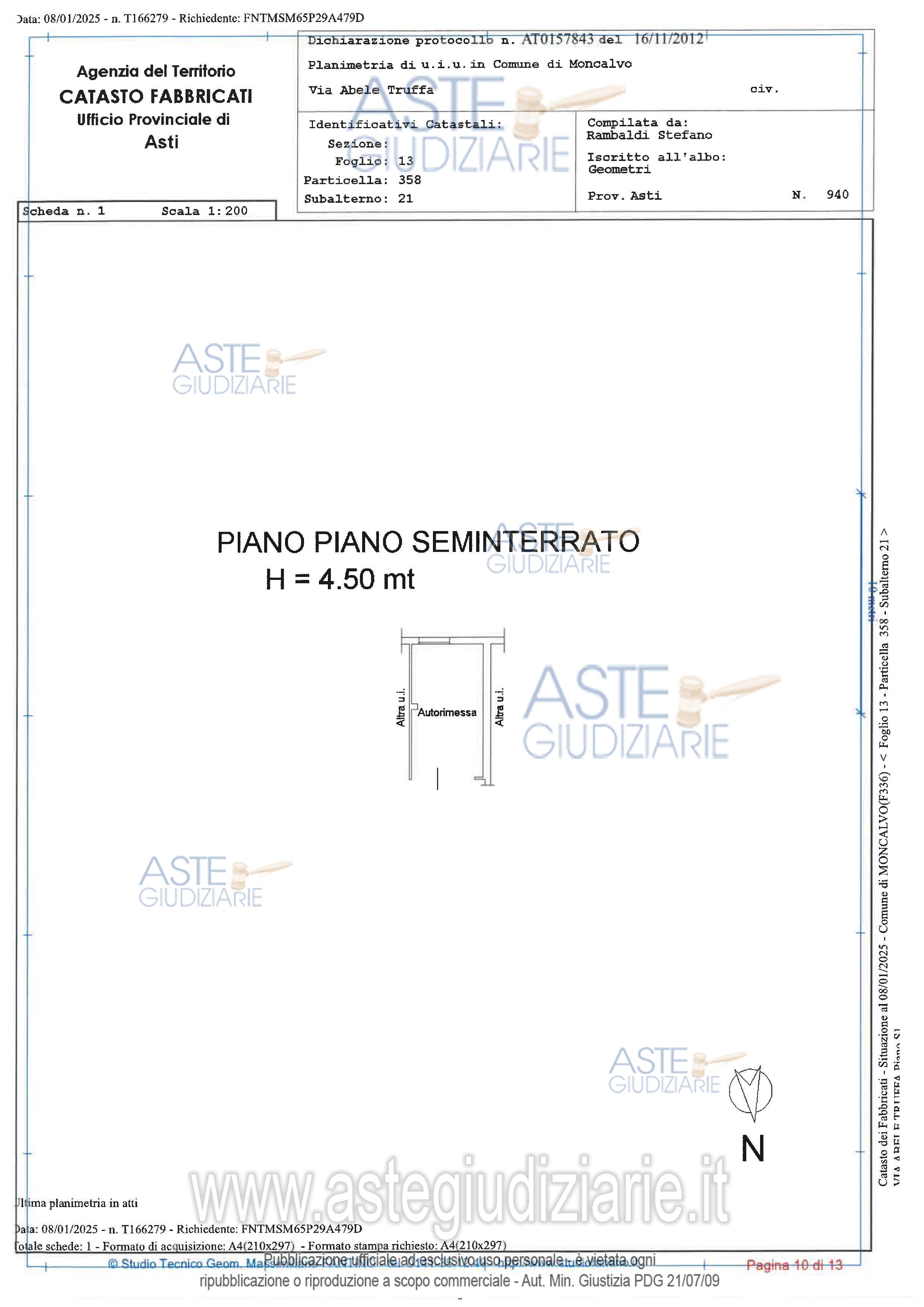 Planimetria del bene