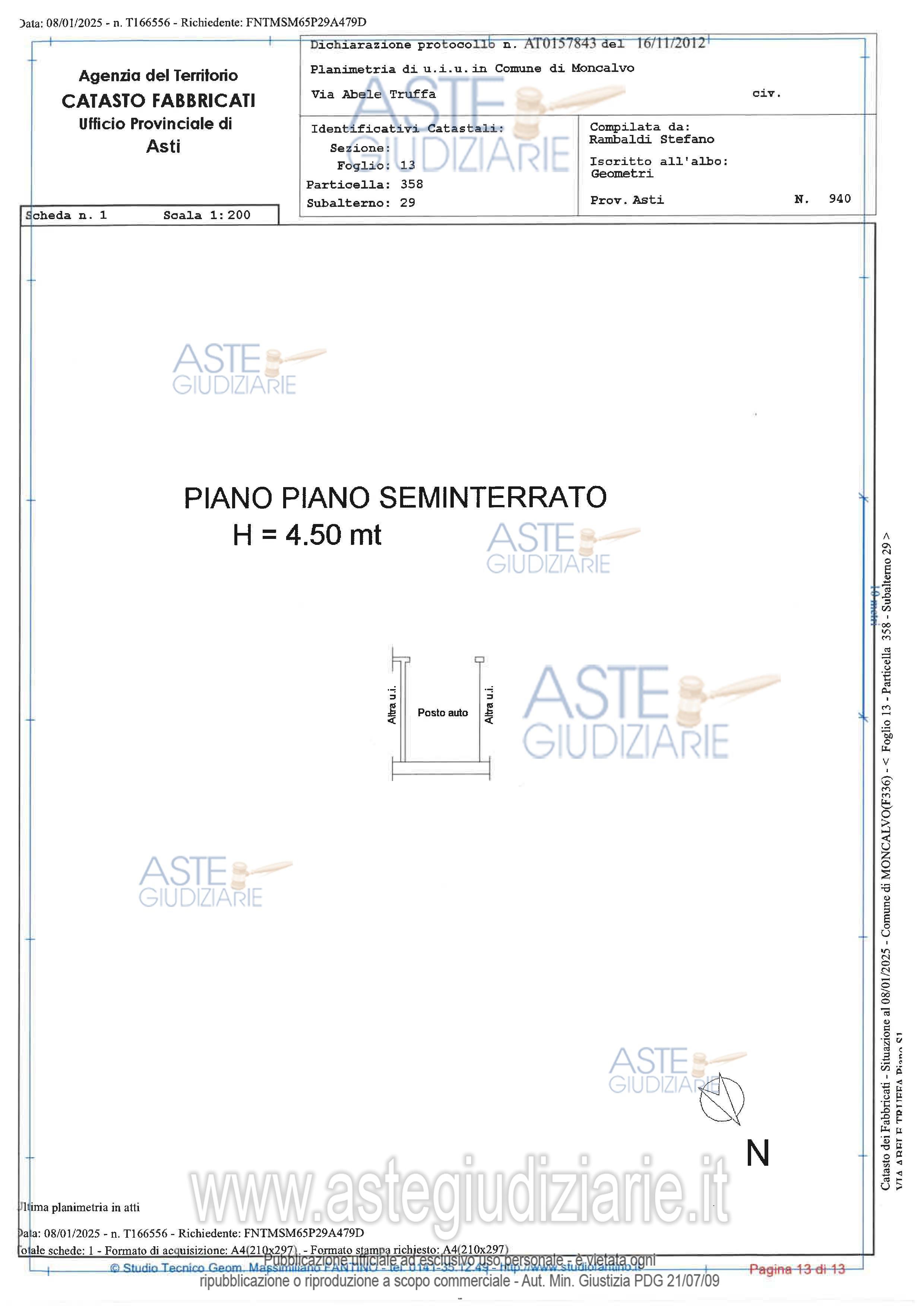 Planimetria del bene