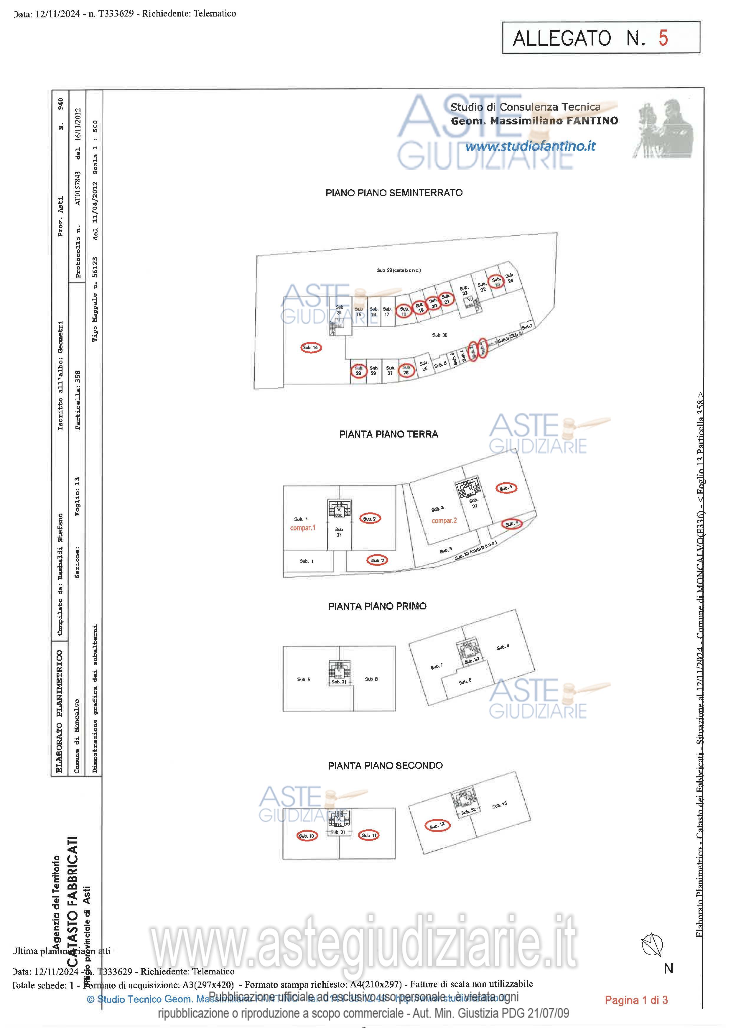 Planimetria del bene