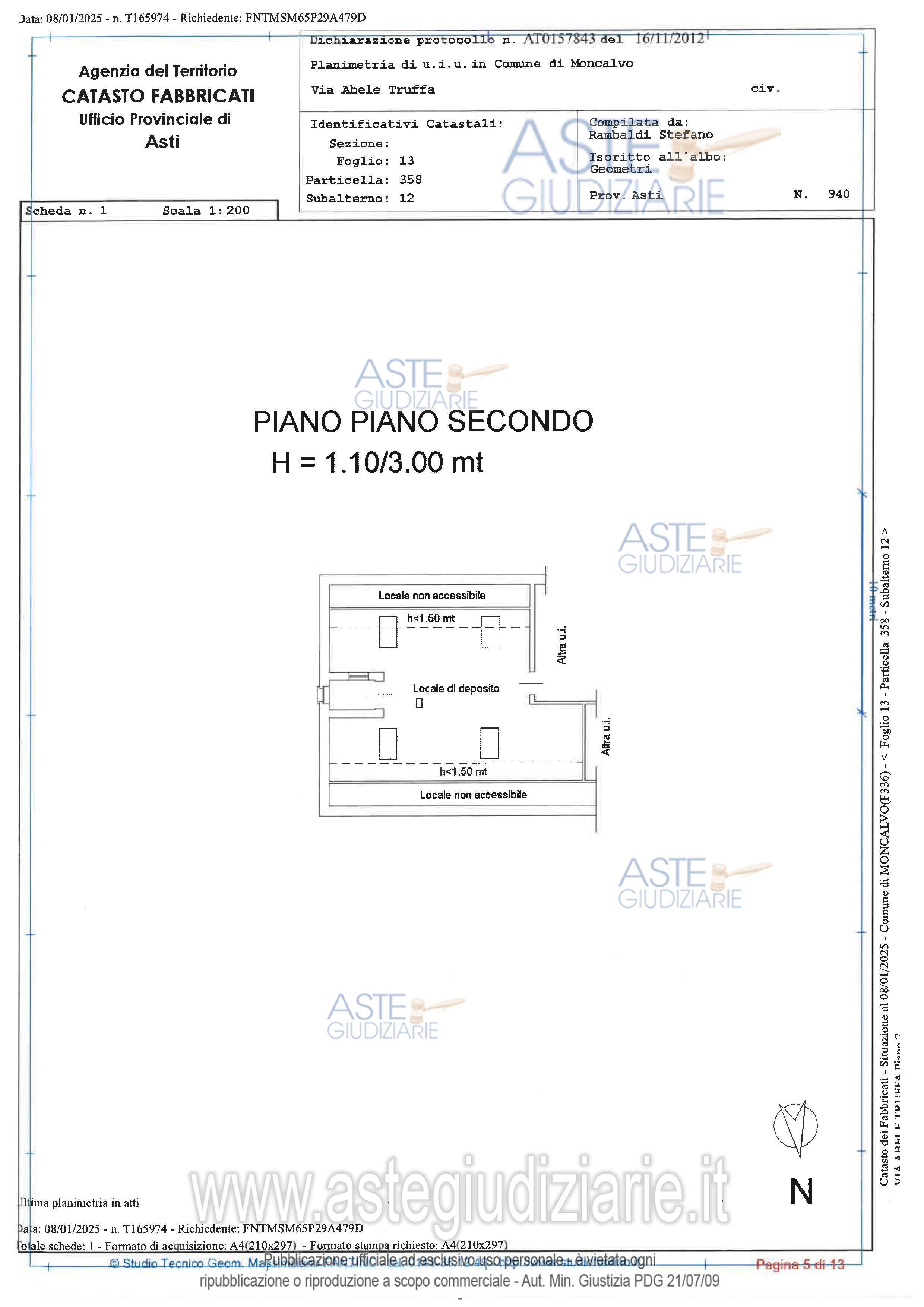 Planimetria del bene