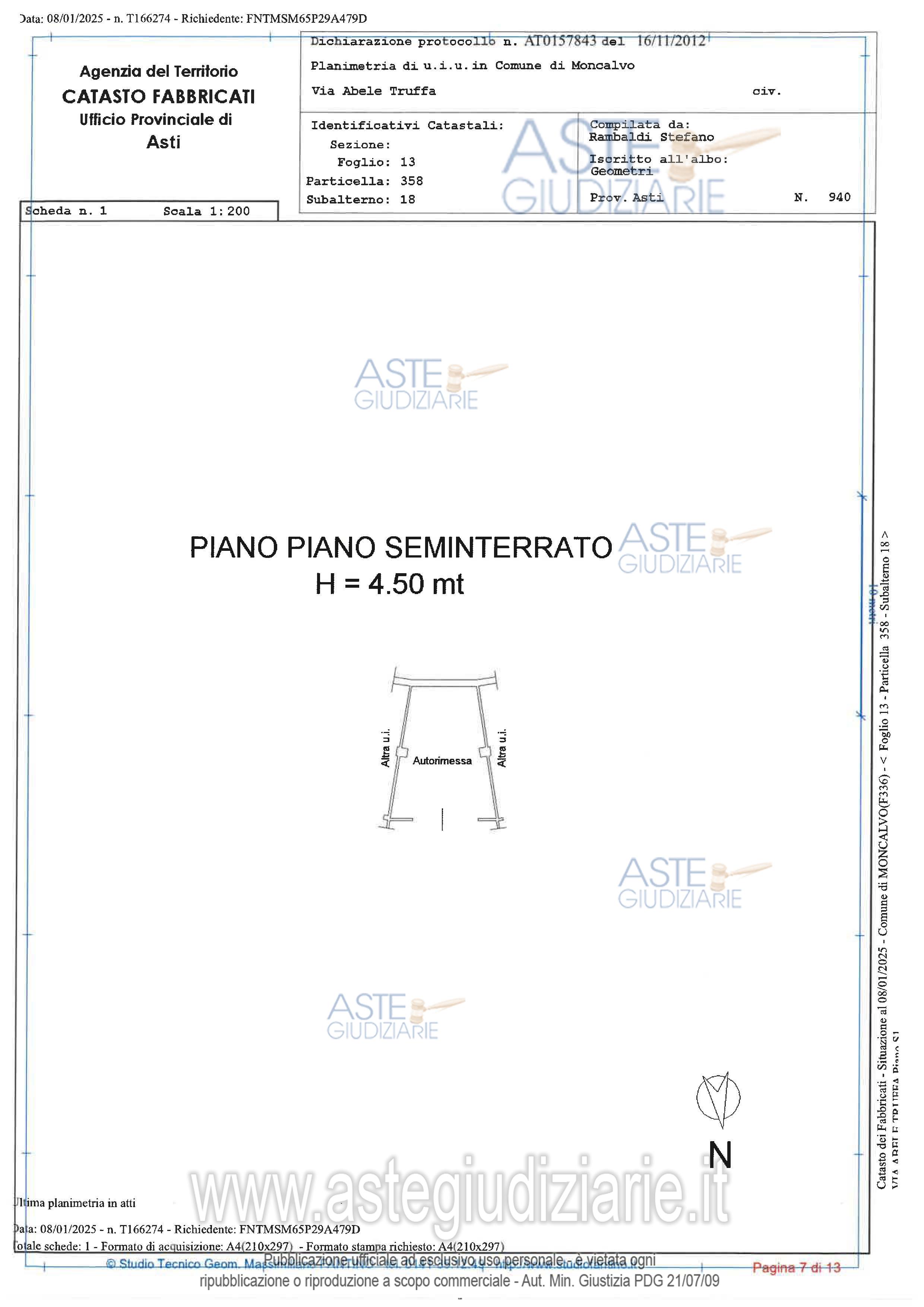 Planimetria del bene