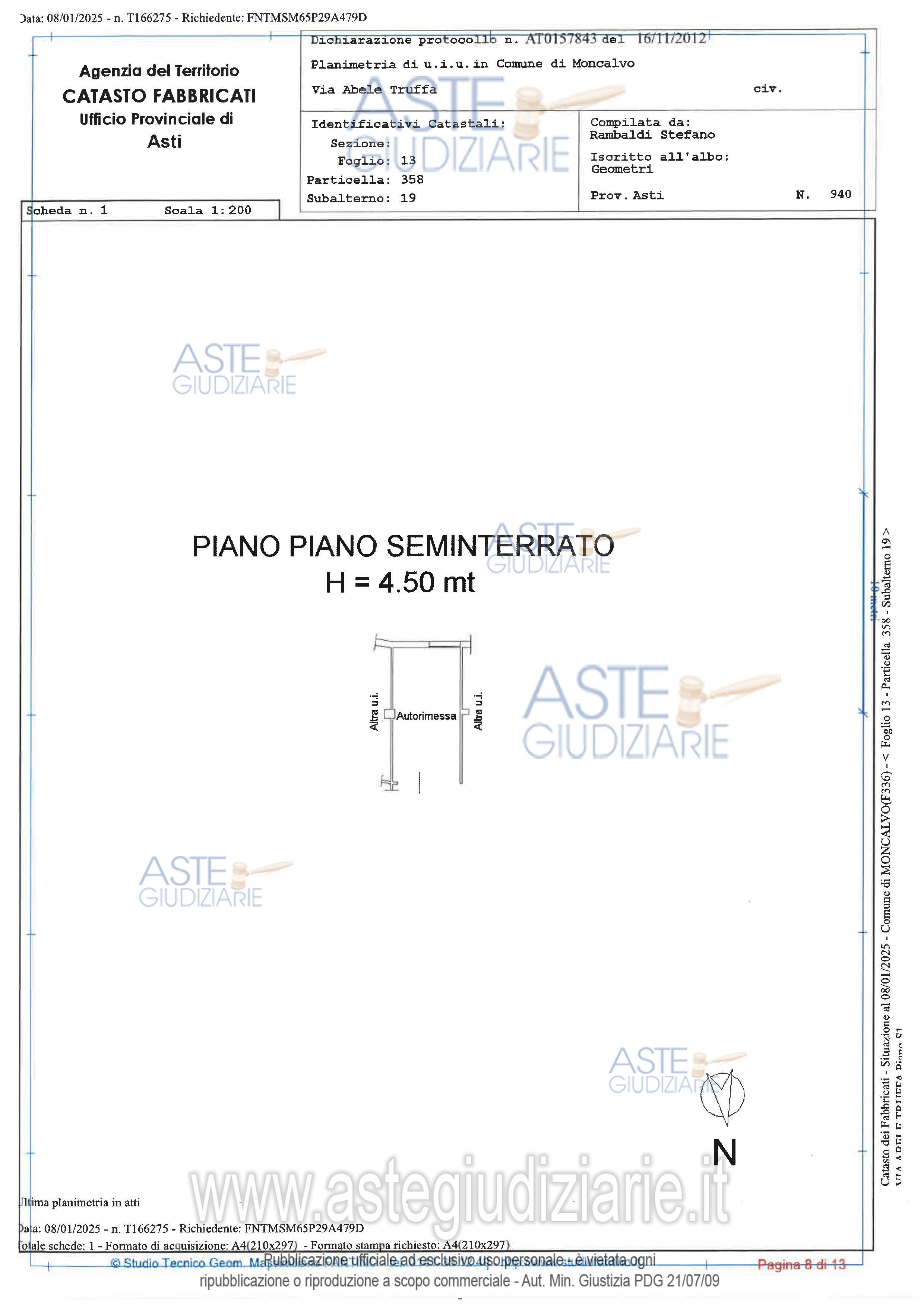 Planimetria del bene