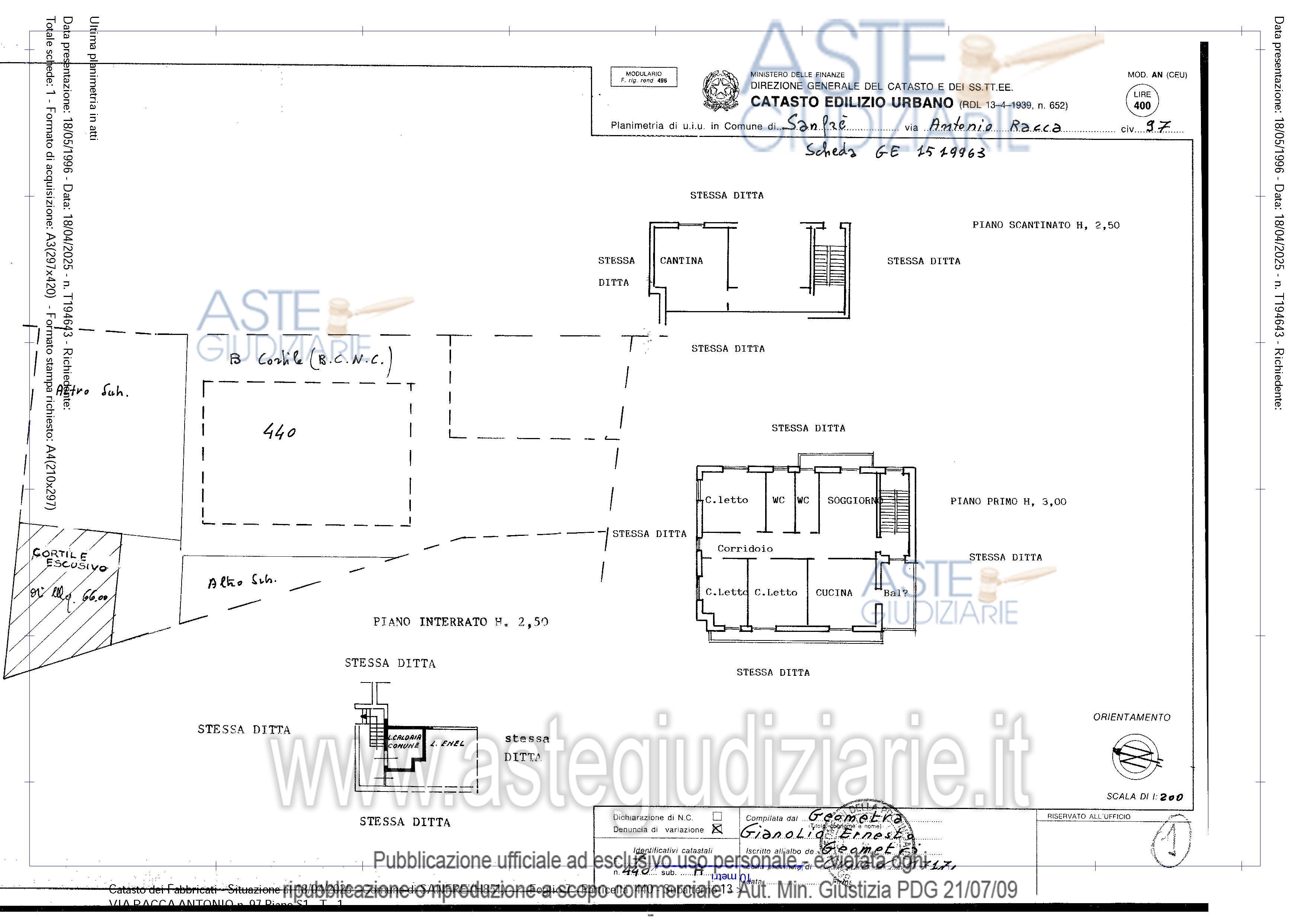 Planimetria del bene