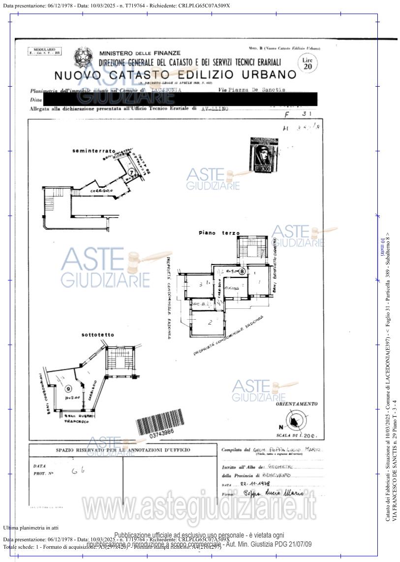 Planimetria del bene
