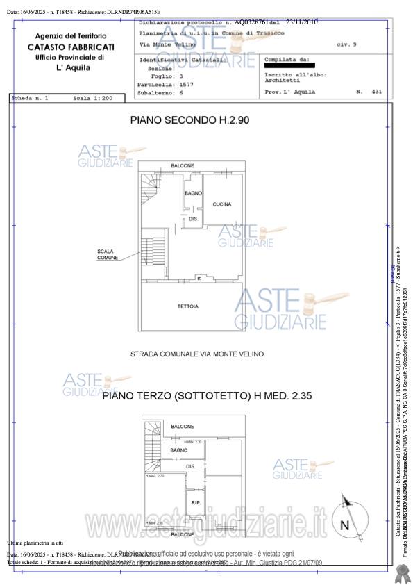 Planimetria del bene