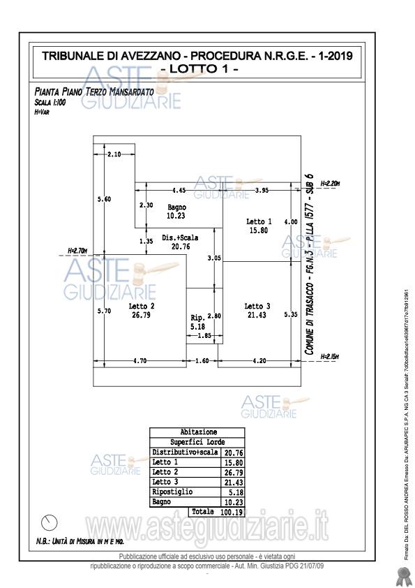 Planimetria del bene