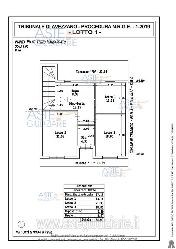 Planimetria del bene