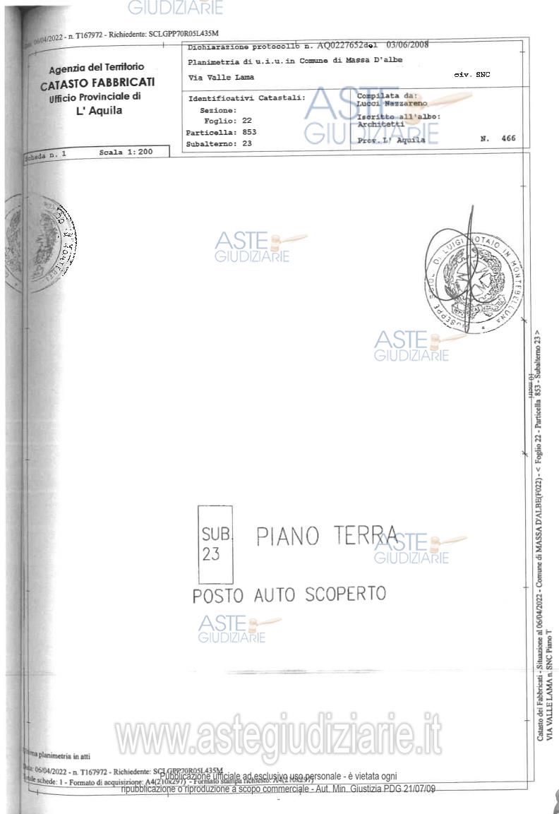 Planimetria del bene