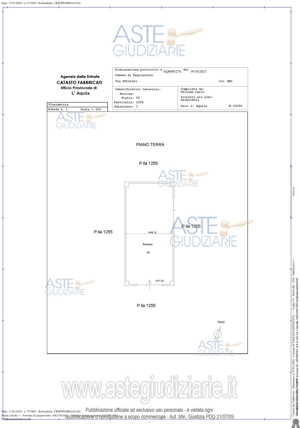Planimetria del bene