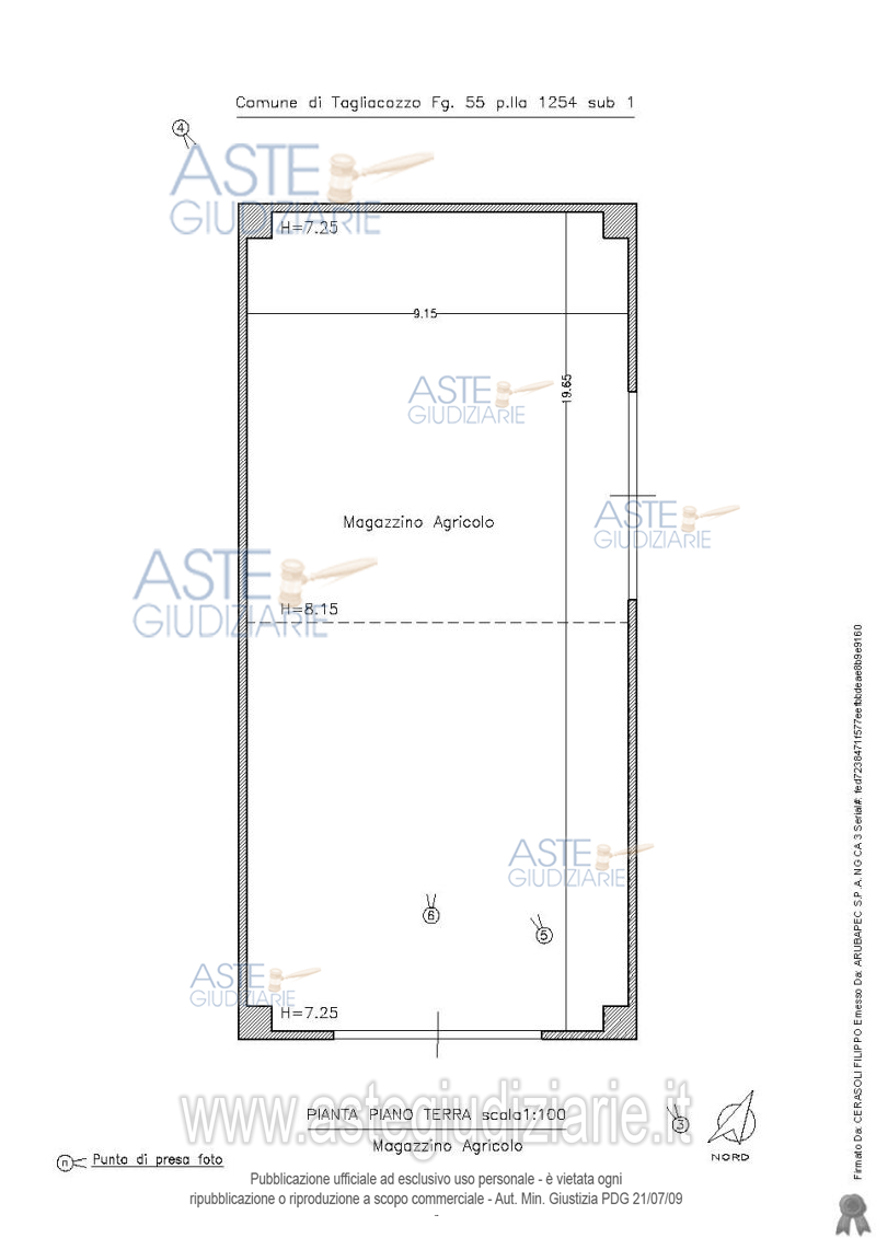 Planimetria del bene