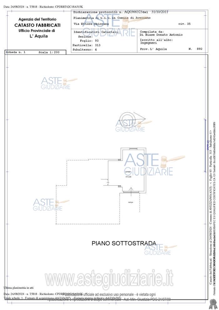 Planimetria del bene