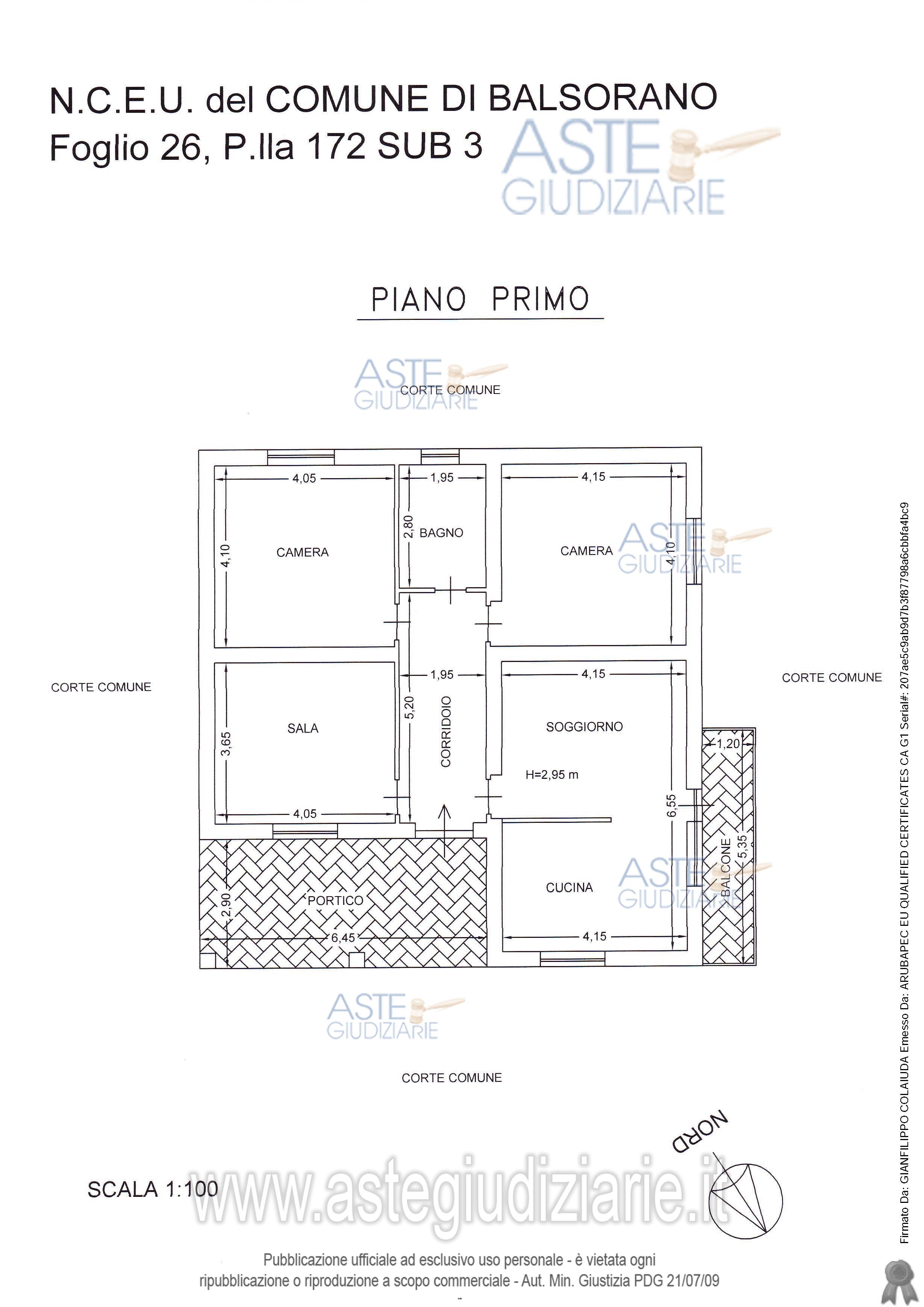 Planimetria del bene