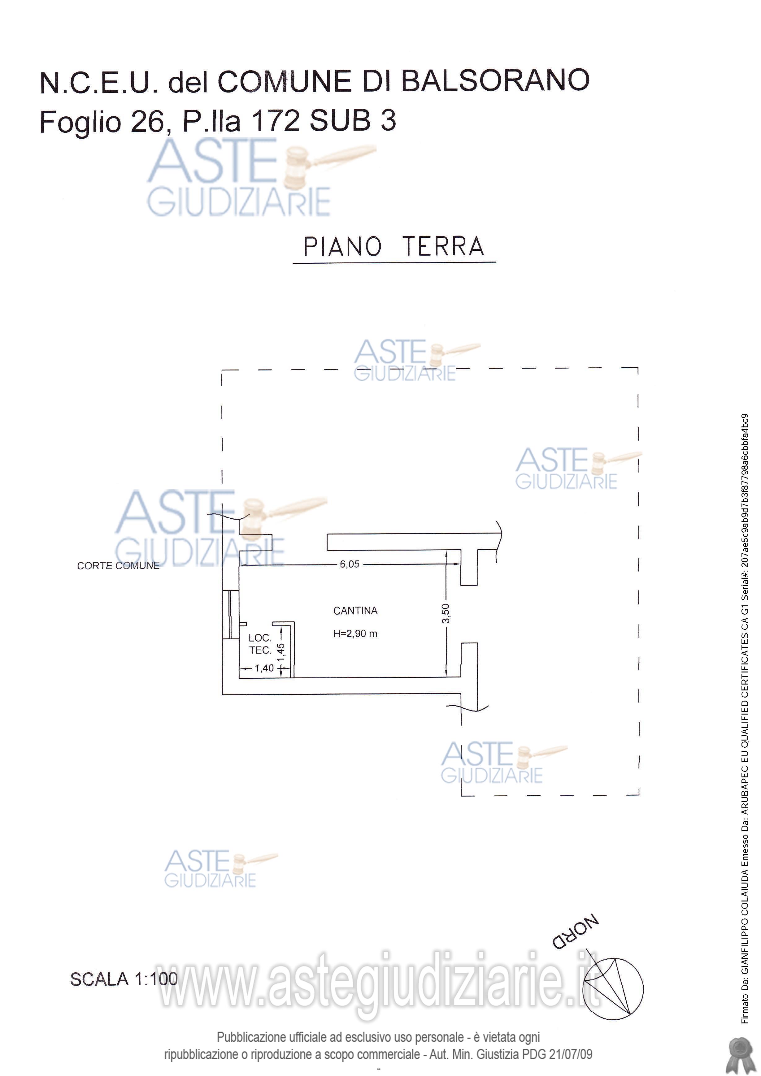 Planimetria del bene