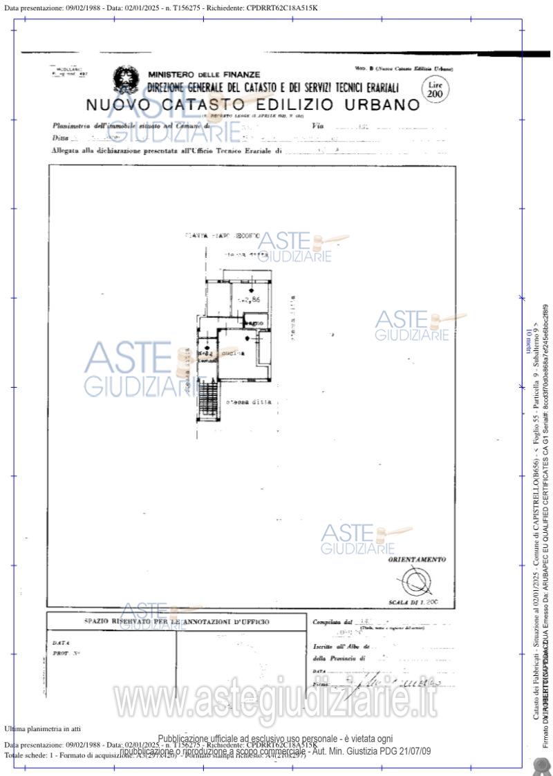 Planimetria del bene