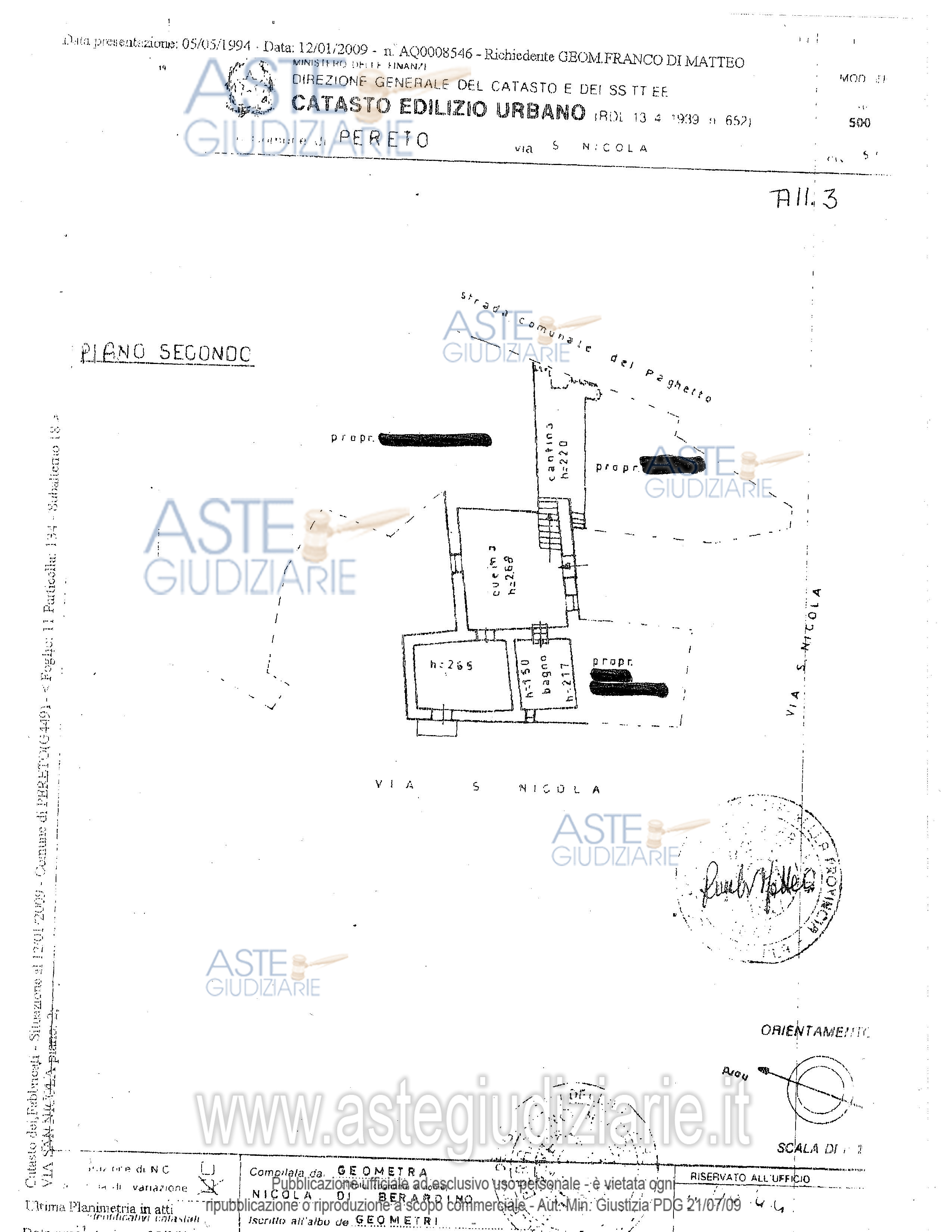 Planimetria del bene