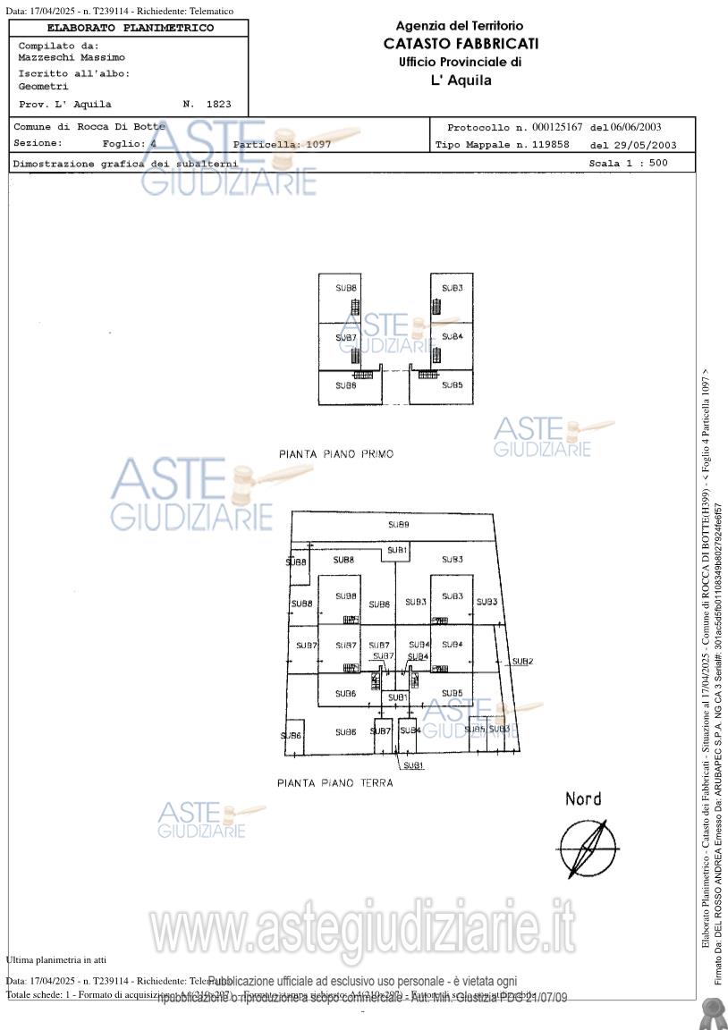 Planimetria del bene